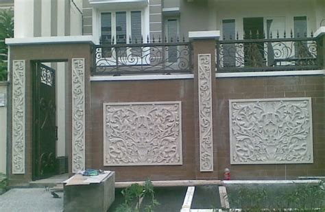 contoh desain pagar rumah batu alam terbaru desain