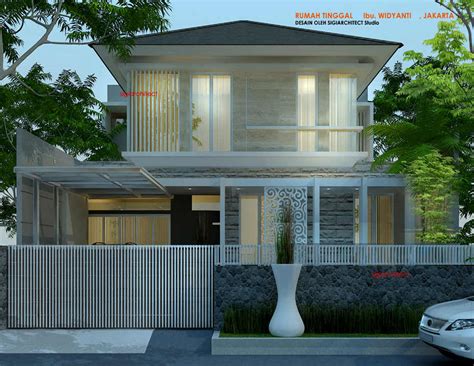 desain rumah minimalis 2 lantai dengan batu alam - sinergi