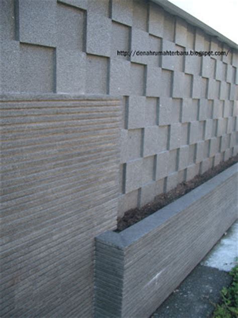 pagar rumah tembok batu alam desain denah rumah terbaru