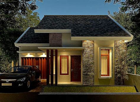 desain rumah minimalis tampak depan batu alam