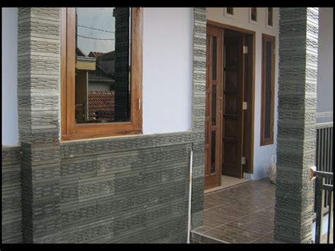 desain rumah minimalis dinding batu alam