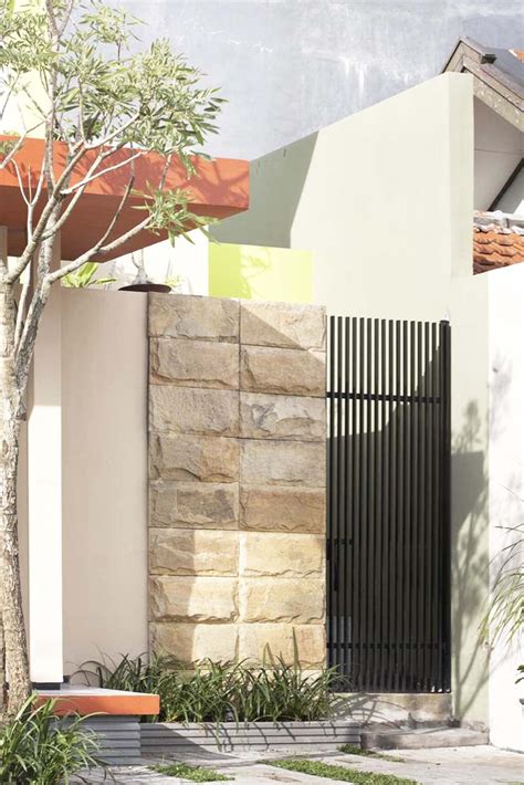 model pagar depan minimalis batu alam terbaik ndik home